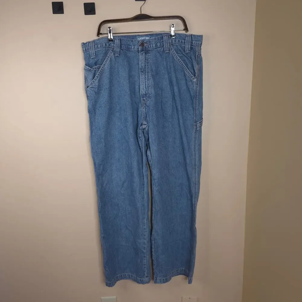 Levi's Signature Carpenter Light Wash Denim Jeans Size 38x30